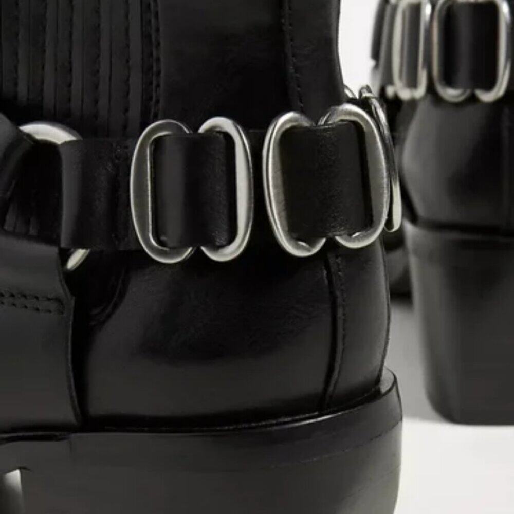 Sam Edelman Bellamie Leather Moto Boots Black Sz 7 NIB - Picture 8 of 13